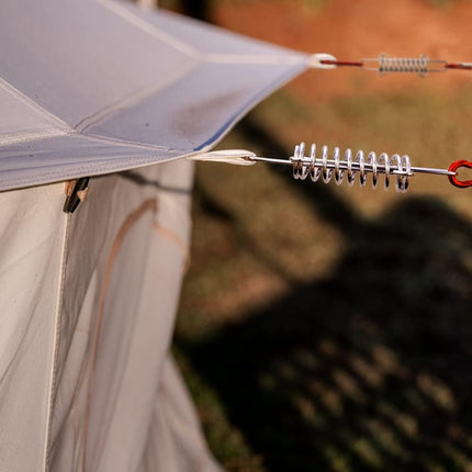Veergesp-5-pack tent pegs - Red - Camping tent carabiner hook - Heavy metal - Awning accessory - For canvas tents.