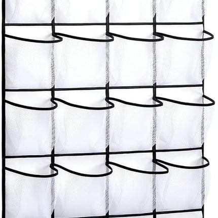 Hanging shoe bag organizer - 28-compartment shoe rack behind the door - transparent shoe rack - hanging shoe rack behind the door - large capacity shoe rack - with hooks.