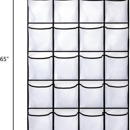 Hanging shoe bag organizer - 28-compartment shoe rack behind the door - transparent shoe rack - hanging shoe rack behind the door - large capacity shoe rack - with hooks.