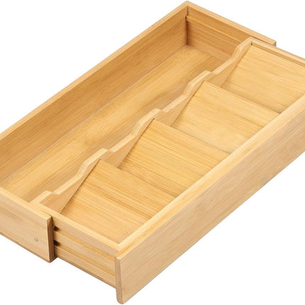 Kitchen drawer organizer - cutlery organizer - expandable bamboo storage box - cutlery rack - telescopic cutlery organizer.