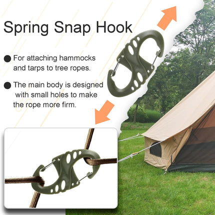 Carabiner Hooks - 12 pieces - 2 inch - plastic - S-shaped carabiner hook - paracord - keychain - hook - suitable for keychains, backpacks and zip clip accessories.