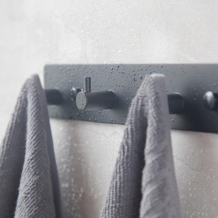 Black self-adhesive towel hooks - Bathroom on the wall - No drilling required - Specifically for shower areas - Heavy-duty wall hooks, self-adhesive towel rails - adhesive wall hooks - Stainless steel self-adhesive hooks - Suitable for kitchens-doors-keys.