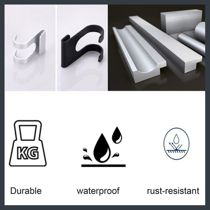 Suction hooks without drilling for hanging bath sponges, towels and razor holders for the bathroom, office, kitchen utensil holder, bathroom, kitchen knives - 4-pack - black..
