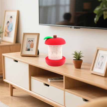 Calendar in the shape of an apple - Fun 3D-printed desk calendar - Rotatable display of date/month/day of the week - Perfect as decoration for home offices and as a gift for students.