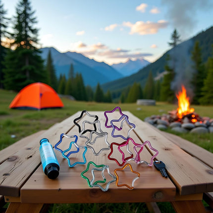 Carabiner Hooks - 10 pieces - Multicolour - Climbing Hook Clips - Camping Accessory Clips - Outdoor - Hiking - Carabiner Hooks - Quick Draw.