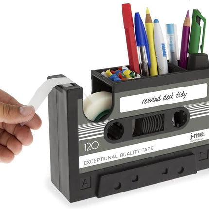 Retro Cassette Tape Pencil Holder - Multifunctional Pencil Holder - Creative Desk Organizer - Pencil Holder with Tape Holder.