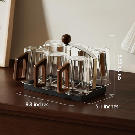 Stainless steel holder - sturdy and dries quickly - removable drip tray - suitable for coffee cups/glasses/mugs - ideal for the kitchen/dining table/café..