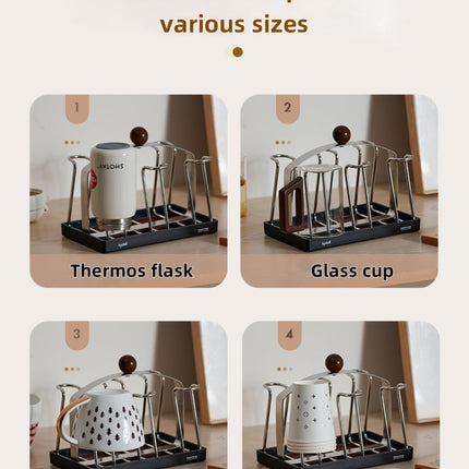 Stainless steel holder - sturdy and dries quickly - removable drip tray - suitable for coffee cups/glasses/mugs - ideal for the kitchen/dining table/café..