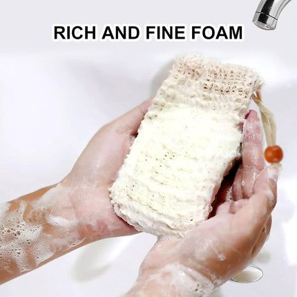 Soap Bags - Natural Sisal - Mesh Bags for Storing Soap - Plastic-Free - Exfoliating - Soap-Lathering - Dry Soap Holder - Shower (4 pieces).