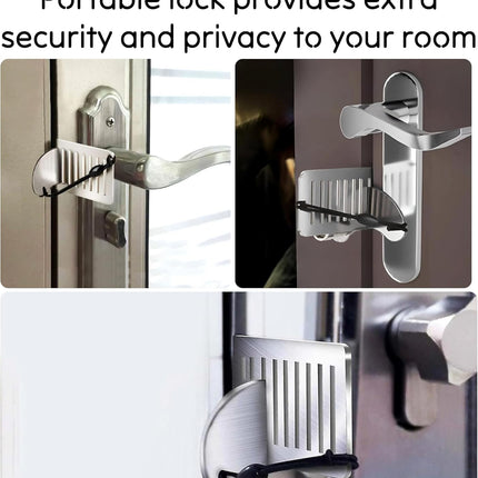 Doorstop - Portable door lock - Travel doorstop - Universal quick-install lock - Emergency lock - Child-safe doorstop - Anti-jam system - Theft security.
