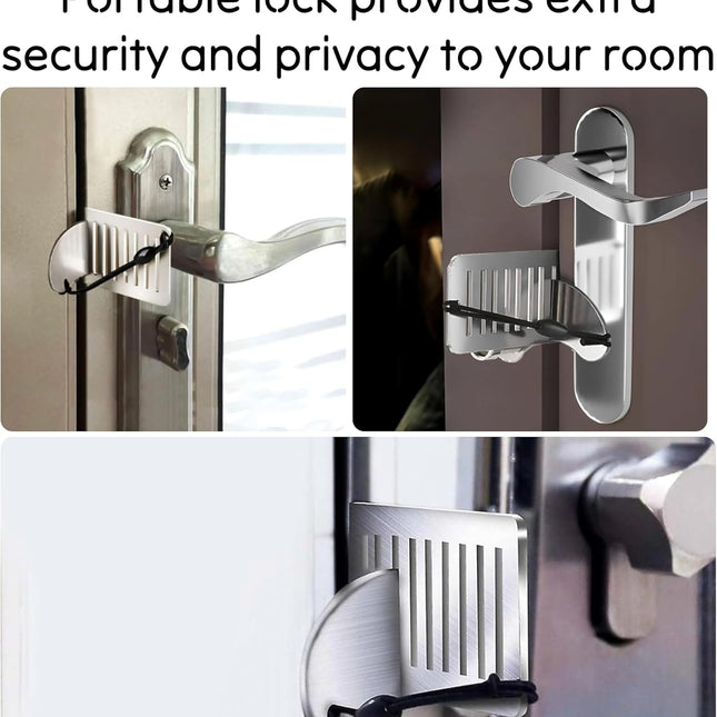 Doorstop - Portable door lock - Travel doorstop - Universal quick-install lock - Emergency lock - Child-safe doorstop - Anti-jam system - Theft security.