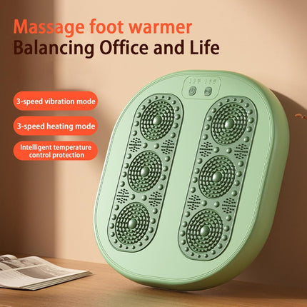 Foot warming cushion - Electric foot warming cushion - Foot warmer - 3 temperature settings - Built-in 6 manual massage heads - Suitable for home, office and dormitories - Warming cushions (green).