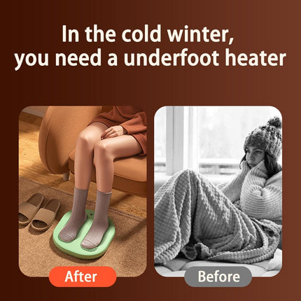 Foot warming cushion - Electric foot warming cushion - Foot warmer - 3 temperature settings - Built-in 6 manual massage heads - Suitable for home, office and dormitories - Warming cushions (green).