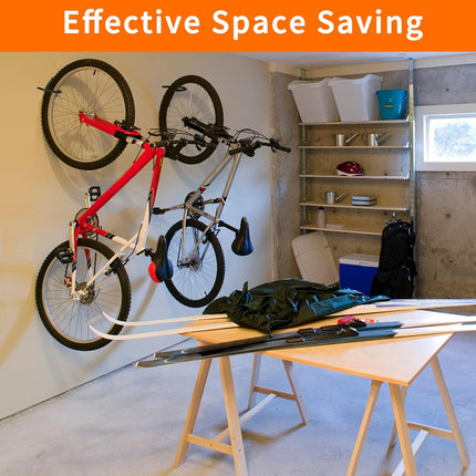 Heavy Duty Bike Hooks - 4-pack - Garage - Ceiling - Wall - Screw Mount - Bike Rack - Bicycle Storage and Hanging - Wall Mount - Black.