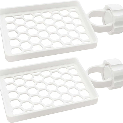 Set of two hangers, sponsor and sink organizer - drainage rack with clips - suitable for kitchens and bathrooms - reusable and removable - for holding soap and sponges - easy to install and adjust.