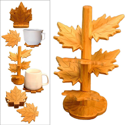 6 coasters in the shape of a maple leaf - heat-resistant and heat-insulating - suitable for dining tables, placemats, decoration, heat retention - also suitable for coasters, tableware and home refrigerators - tree-shaped design.
