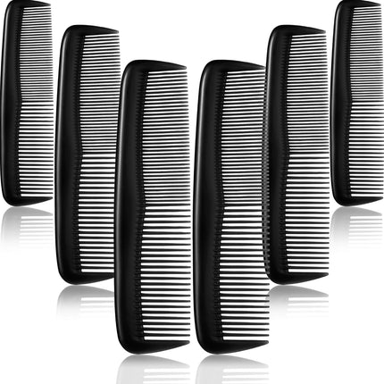 12-piece hair brush set - fine plastic hair brush in pocket size - unisex - fine comb (black).
