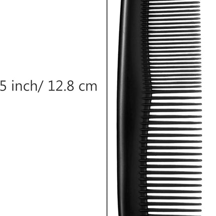 12-piece hair brush set - fine plastic hair brush in pocket size - unisex - fine comb (black).