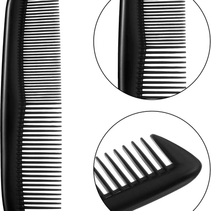 12-piece hair brush set - fine plastic hair brush in pocket size - unisex - fine comb (black).