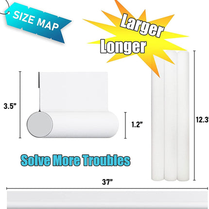 Door stopper, draft excluder, draft excluder, 37 inch, cuttable, draft excluder, insulator, sound insulation, heat insulation, insulation, insect repellent, suitable for indoor and outdoor doors, 1 pack, white.