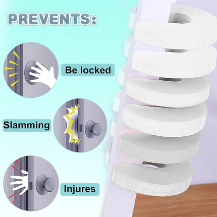 [6-pack -1.5 cm] Door wedge lock, child door safety lock, baby safe door stopper, protect children's fingers with soft foam protection, prevent finger pinching injuries, child or pet cannot be locked in the room.