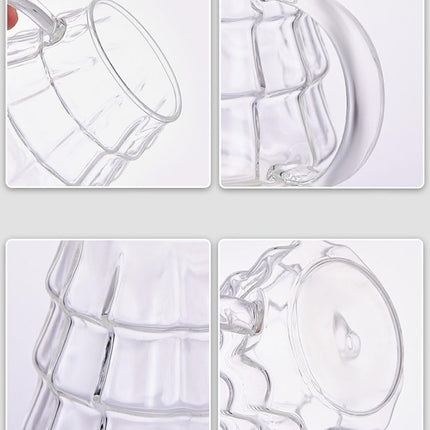 Tree-shaped transparent glass coffee cup - Tree-patterned glass tea cup - Household juice cup - Milk cup with handle.