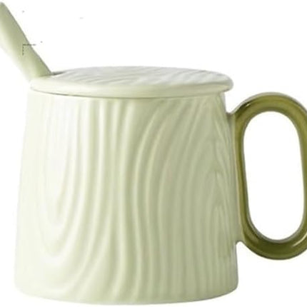Ceramic mug for home - 8.4 oz plain coffee/tea mug - Dopamine Mood - Coffee mug for reading/studying (green).