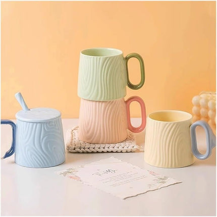 Ceramic mug for home - 8.4 oz plain coffee/tea mug - Dopamine Mood - Coffee mug for reading/studying (green).