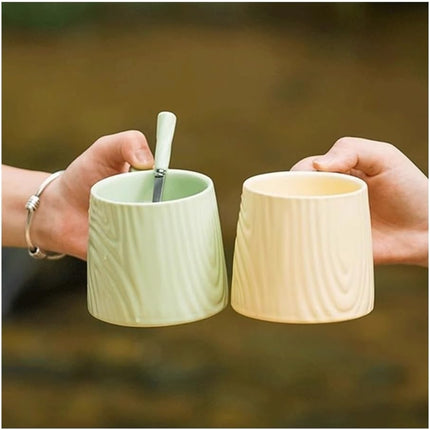 Ceramic mug for home - 8.4 oz plain coffee/tea mug - Dopamine Mood - Coffee mug for reading/studying (green).