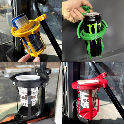 3D Gyro Scoop Cup Holder for Motorcycles - Overloop-resistant Self-balancing Cup Holder, 360° Rotatable Clip-on Cup Holder - Suitable for Tractors, Trucks and Boats (Red - 2-pack).