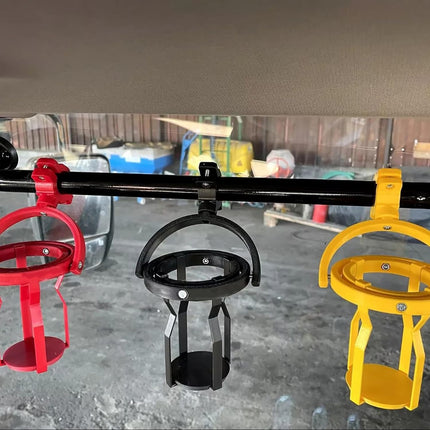 3D Gyro Scoop Cup Holder for Motorcycles - Overloop-resistant Self-balancing Cup Holder, 360° Rotatable Clip-on Cup Holder - Suitable for Tractors, Trucks and Boats (Red - 2-pack).
