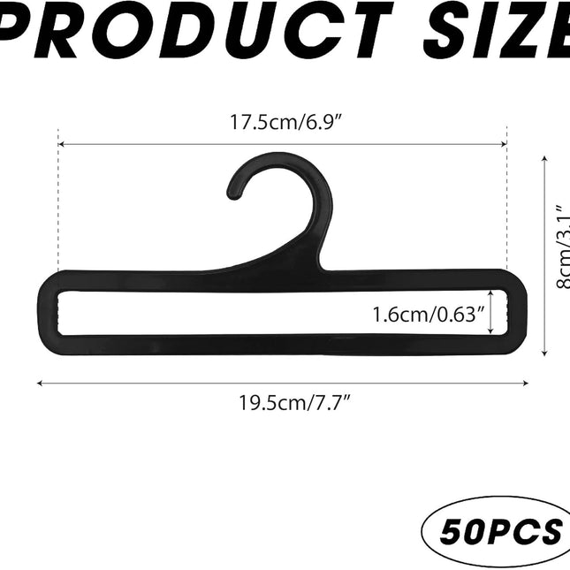 Towel rail - Tea towel hook - Display - 7.75 inches long - 50 pieces - Black - Multi-functional - Plastic clothes rail - Storage rack - Suitable for hanging leggings, scarves, socks, hats, shawls and belts.
