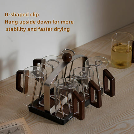 Stainless steel holder - sturdy and dries quickly - removable drip tray - suitable for coffee cups/glasses/mugs - ideal for the kitchen/dining table/café..