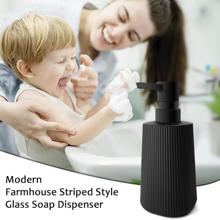 Soap Dispenser - Black Soap Dispenser for Detergent - Kitchen Soap Dispenser - With Press Dispenser - Suitable for Countertops - Bathroom and Kitchen (2 pieces - Black).