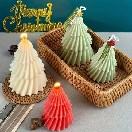 Set of two silicone Christmas tree candle molds - Christmas candle mold - DIY 3D silicone mold - silicone casting mold - suitable for making candles - making handmade soap - DIY crafts - Christmas decoration.