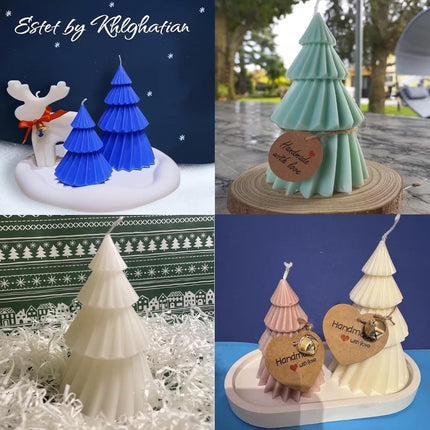 Set of two silicone Christmas tree candle molds - Christmas candle mold - DIY 3D silicone mold - silicone casting mold - suitable for making candles - making handmade soap - DIY crafts - Christmas decoration.
