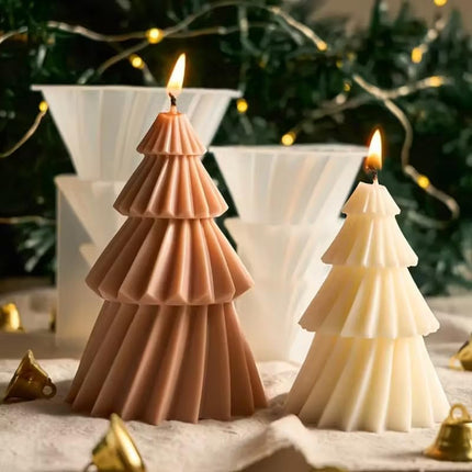 Set of two silicone Christmas tree candle molds - Christmas candle mold - DIY 3D silicone mold - silicone casting mold - suitable for making candles - making handmade soap - DIY crafts - Christmas decoration.