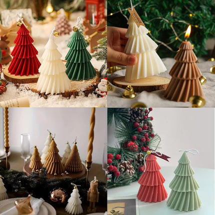 Set of two silicone Christmas tree candle molds - Christmas candle mold - DIY 3D silicone mold - silicone casting mold - suitable for making candles - making handmade soap - DIY crafts - Christmas decoration.