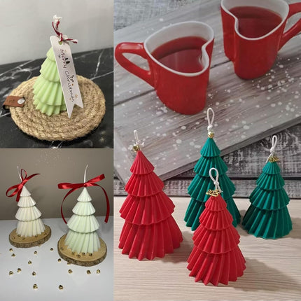 Set of two silicone Christmas tree candle molds - Christmas candle mold - DIY 3D silicone mold - silicone casting mold - suitable for making candles - making handmade soap - DIY crafts - Christmas decoration.