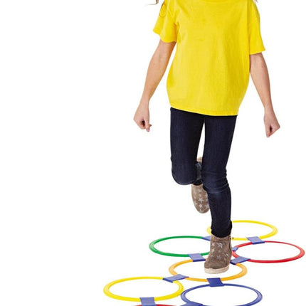 Hinkelspel Accessories - Hinkelspel Rings for Outdoors - 10 Rings with 10 Connectors - Obstacle Trainer for Outdoor and Indoor Use - Kids' Play Accessories.