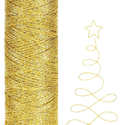 Henneptouw - Golden henneptouw - 100m gold Christmas ribbon - For gift wrapping - Christmas decoration - Party decoration - DIY - Sewing supplies.