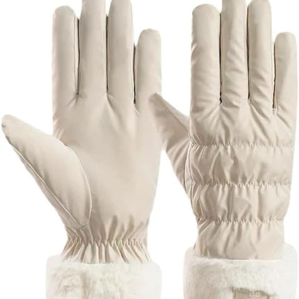 Warm winter gloves for women - windproof and snowproof gloves - thickened and fleece-lined gloves - gloves with wrist protection - suitable for skiing, cycling, running and working..