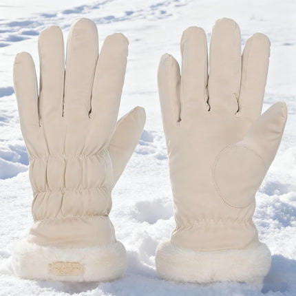 Warm winter gloves for women - windproof and snowproof gloves - thickened and fleece-lined gloves - gloves with wrist protection - suitable for skiing, cycling, running and working..