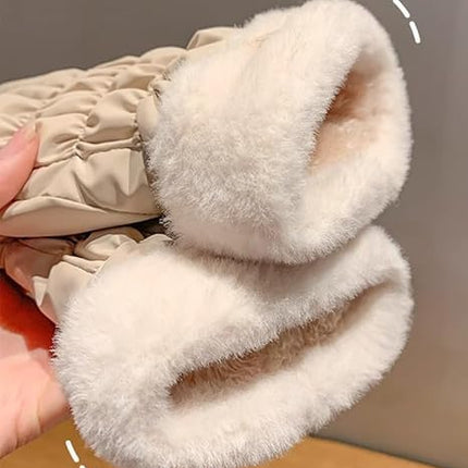 Warm winter gloves for women - windproof and snowproof gloves - thickened and fleece-lined gloves - gloves with wrist protection - suitable for skiing, cycling, running and working..