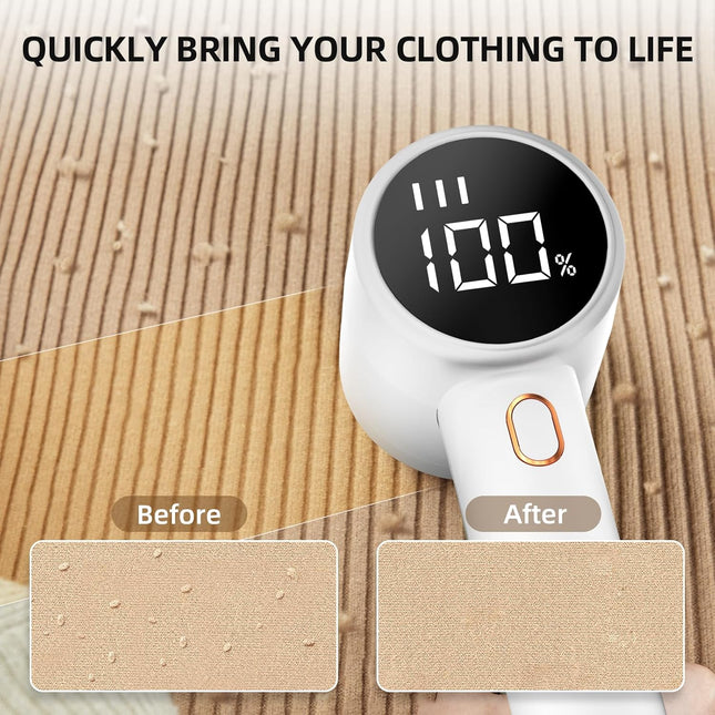 Lint Remover - Lint Remover for Cotton Fabrics - Rechargeable Lint Remover - Electric Portable Sweater Shaver - 3 Speed Settings - LED Digital Display - Removes lint from clothing, furniture, sweaters, couches and  - ets..
