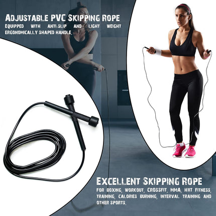 Adult skipping rope - Suitable for men, women and kids - Home workout and fitness - With non-slip handles - Adjustable skipping rope - For fitness, fat burning, boxing,.