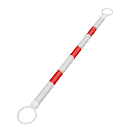 Telescopic pole - 1-pack 4' to 6.9' telescopic cone pole - for parking areas - retractable barrier for roadworks - red and white - cones not included.