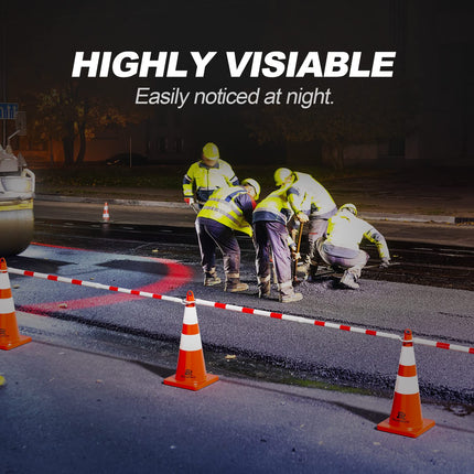 Telescopic pole - 1-pack 4' to 6.9' telescopic cone pole - for parking areas - retractable barrier for roadworks - red and white - cones not included.