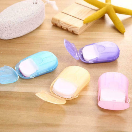 Soap sheets - Portable travel soap sheets - 5 boxes - Total 100 pieces - Random colours in boxes - Disposable hand wash paper - Suitable for family trips, camping, hiking, outdoor activities - Easy to clean mini soap paper.