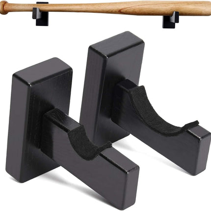 Display standard - Black - Baseball bat display standard - Baseball bat holder - Wall mounting - Horizontal baseball bat standard - Baseball bat holder - 2 pieces - Black.